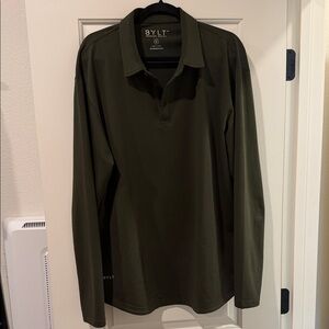 BYLT Basics Olive Long Sleeve Polo